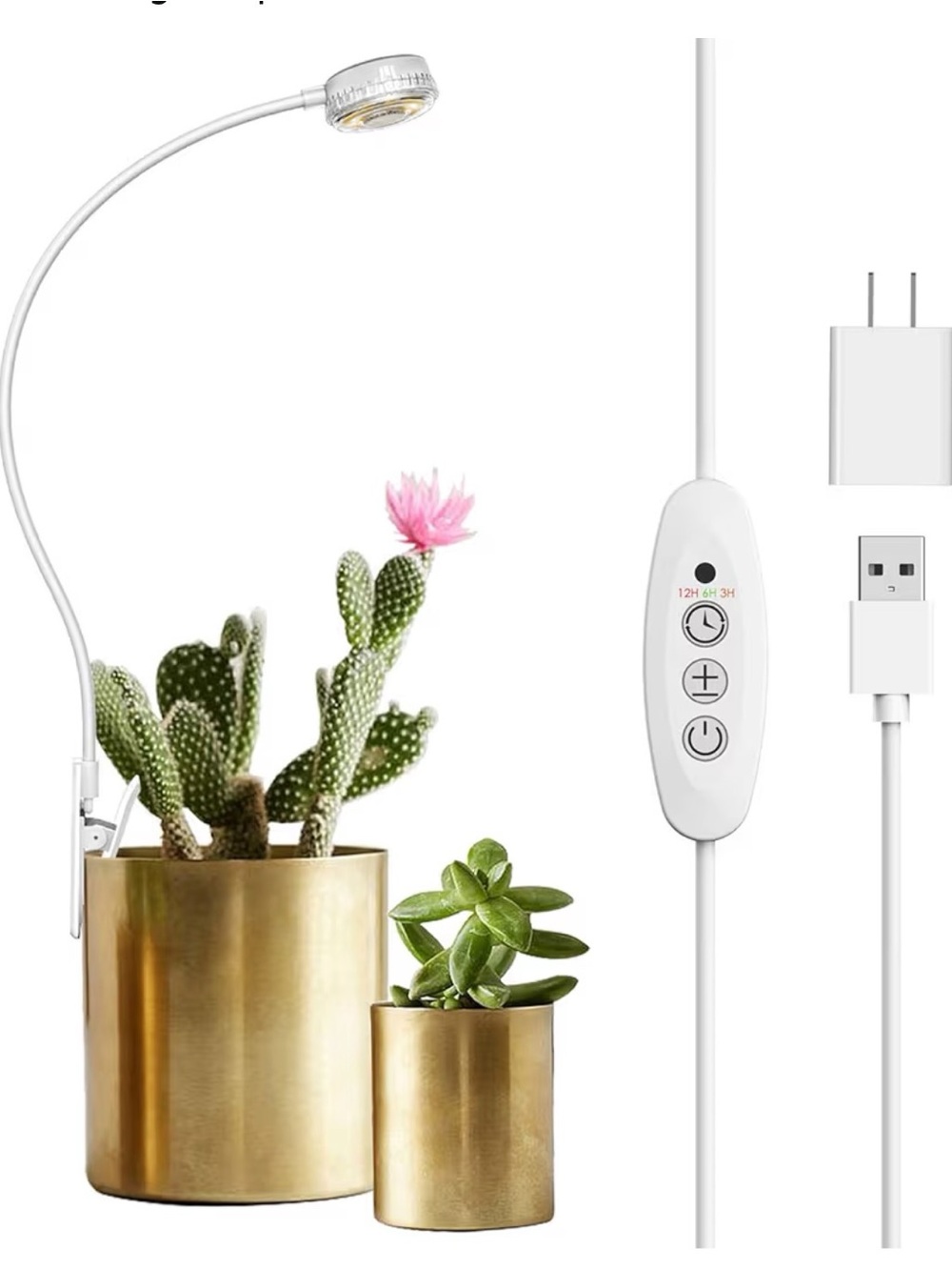 NWOT  White Grow Lights for indoor plants (set of 2); 4 level,dimmable, timer